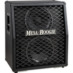 Black Mesa Boogie VTG Split Back 2x12 vertical guitar amplifier speaker cabinet with dual speakers and sturdy design.