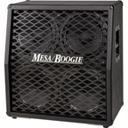 Mesa Boogie VTG Split Back 4x12 slanted guitar speaker cabinet in black, featuring four large speakers and a sturdy design.