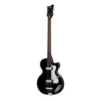 Hofner Club Ignition Series black violin bass guitar with four strings and vintage-style body, showcasing its classic design.