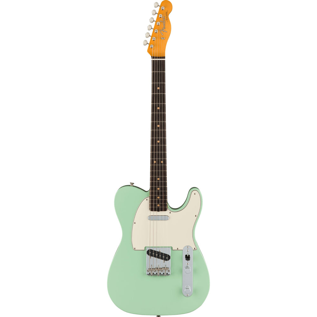 Fender American Vintage II 1963 Telecaster electric guitar with rosewood fingerboard in surf green color.