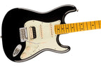 Fender American Pro Stratocaster HSS electric guitar with maple fingerboard, black finish, and three pickups.