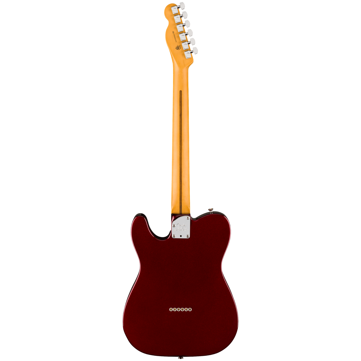 Fender American Pro Hot Shot Telecaster electric guitar with rosewood fingerboard in Oxblood finish, showcasing the guitar's body and hardware.