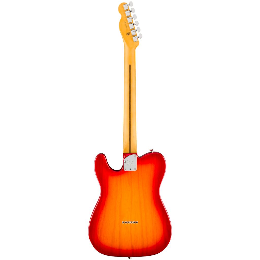 Fender American Pro Hot Shot Telecaster electric guitar with maple fretboard in aged cherry burst finish.