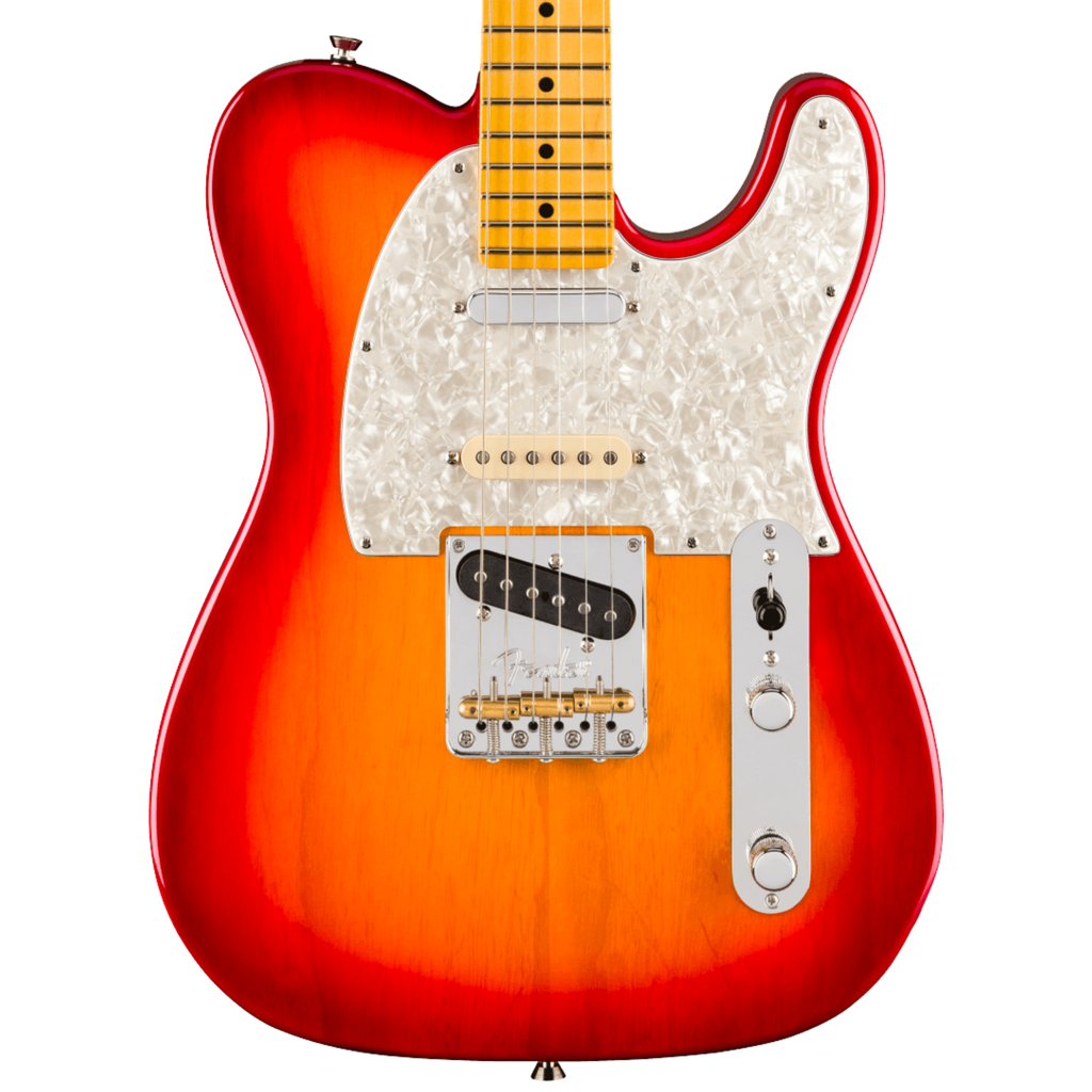 Fender American Pro Hot Shot Telecaster electric guitar with maple fingerboard in aged cherry burst finish