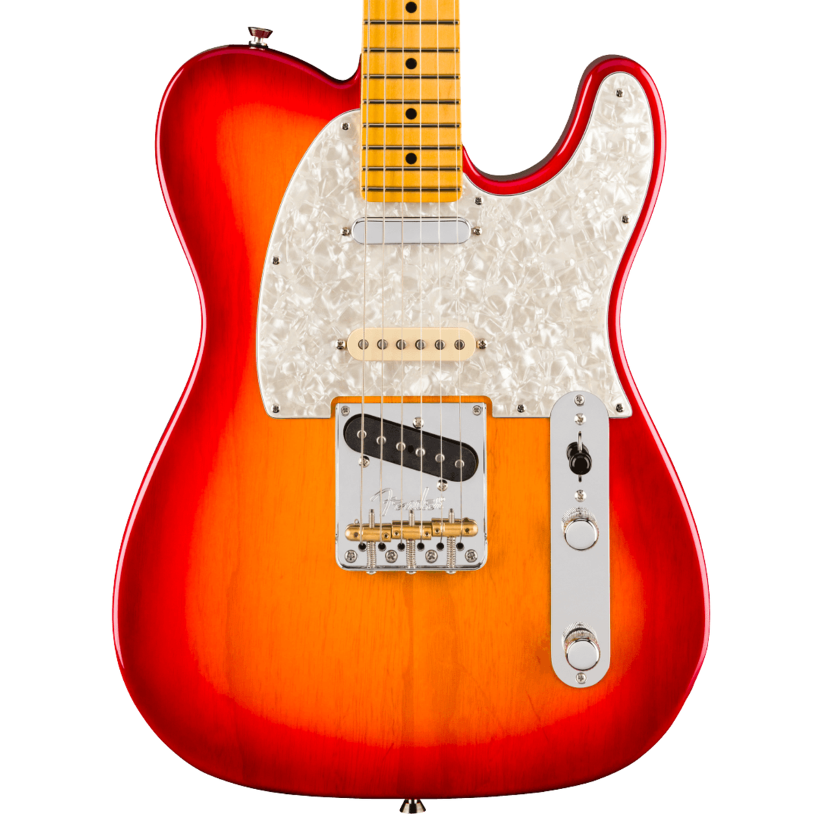 Fender American Pro Hot Shot Telecaster electric guitar with maple fingerboard in aged cherry burst finish