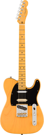 Fender American Pro Hot Shot Telecaster electric guitar with maple fingerboard in butterscotch blonde finish, close-up of body and neck.