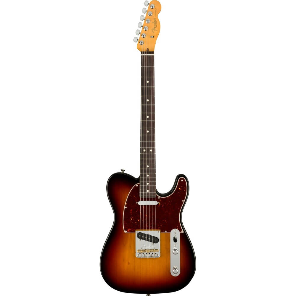 Fender American Professional II Telecaster electric guitar with rosewood fretboard in 3-color sunburst finish.
