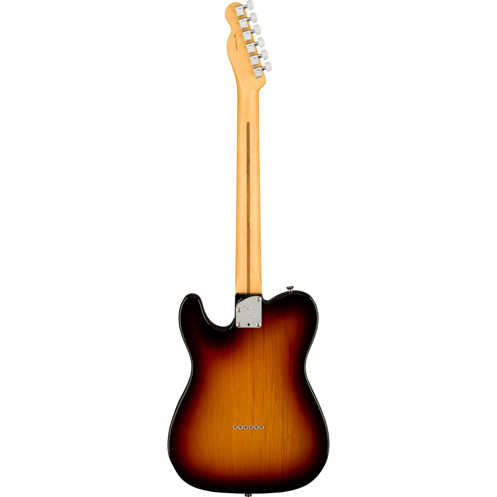 Fender American Professional II Telecaster electric guitar with maple fingerboard in 3-color sunburst finish.