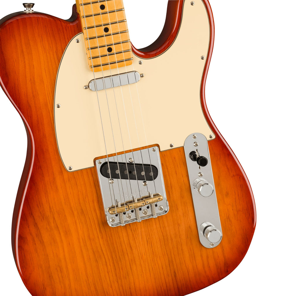 Fender American Professional II Telecaster electric guitar with maple fingerboard in Sienna Sunburst finish.