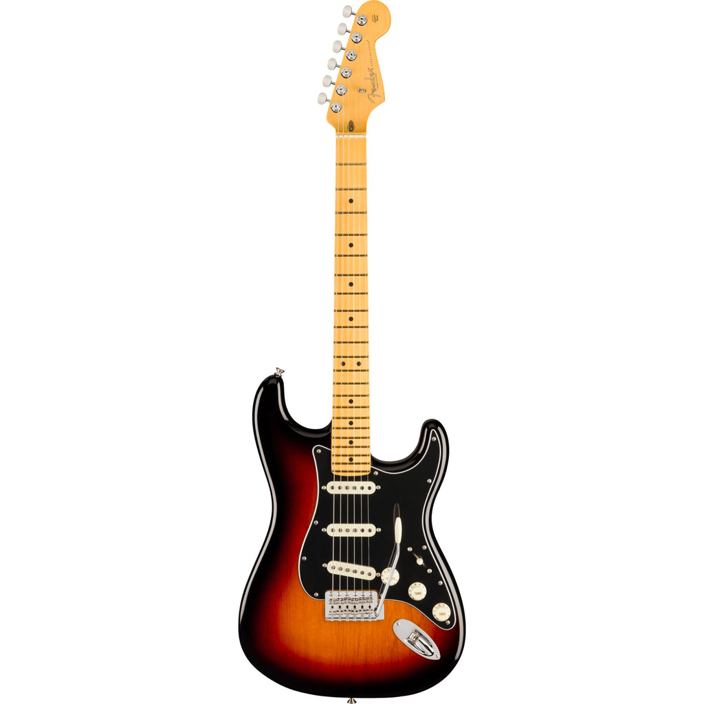 Fender American Professional Classic Stratocaster electric guitar with maple fingerboard in 3-color sunburst finish.