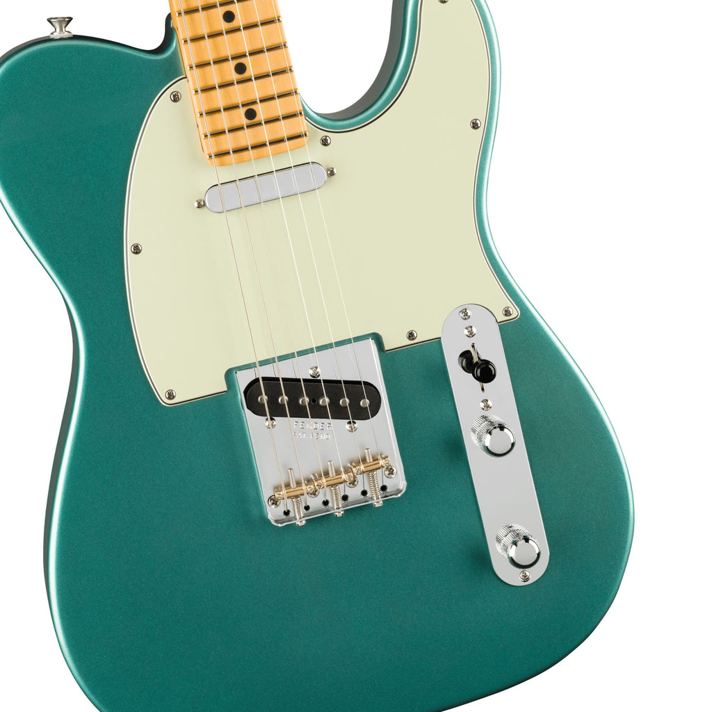 Fender American Professional Classic Telecaster electric guitar with maple fingerboard in faded Sherwood Green metallic finish.