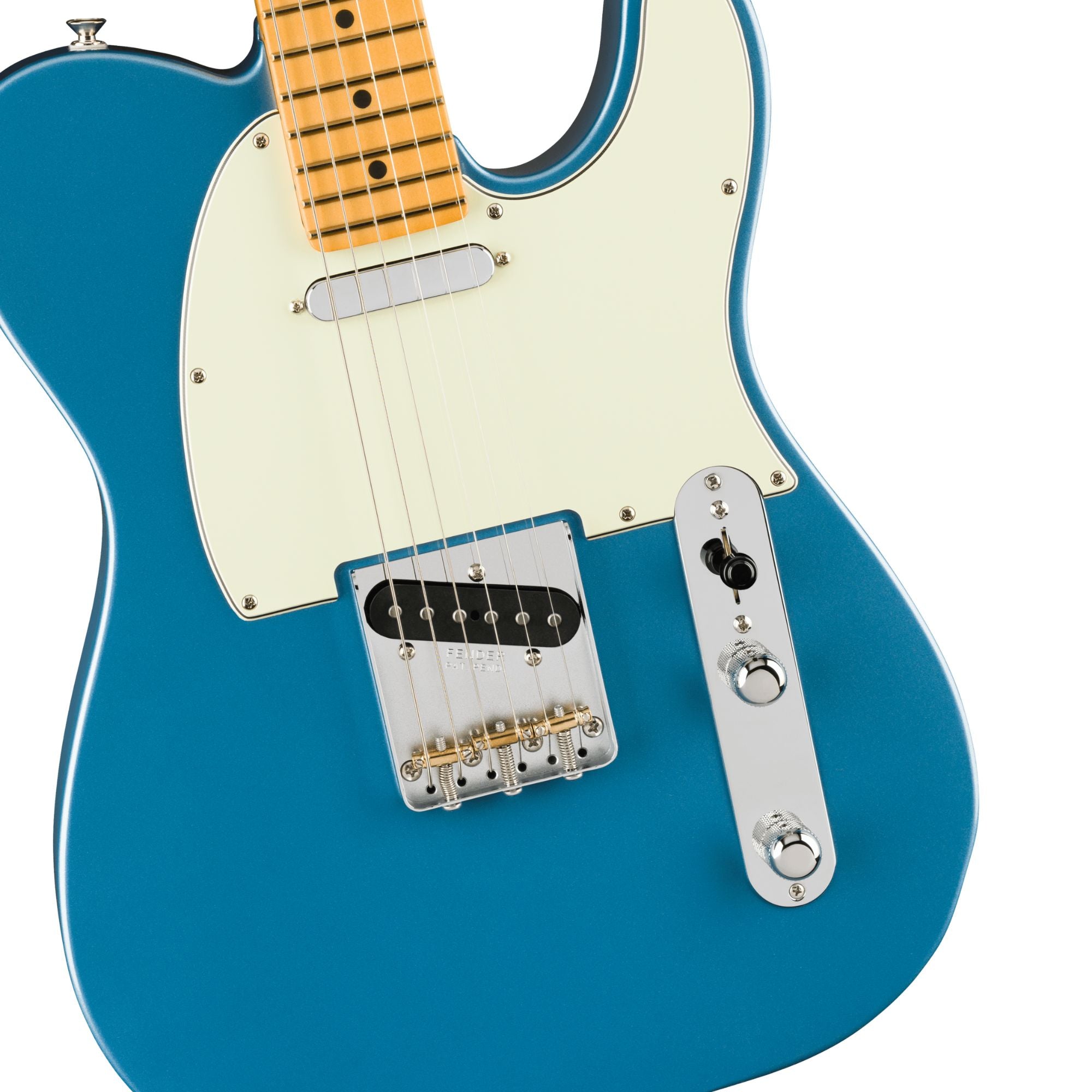 Fender American Professional Classic Telecaster electric guitar with maple fingerboard in faded Lake Placid Blue finish.