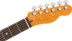 Fender American Ultra II Telecaster electric guitar with ebony fingerboard and Texas Tea finish, showcasing its sleek body and hardware.