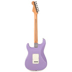 Fender Limited Edition Player II Stratocaster electric guitar with rosewood fretboard in Lavender Haze color, showcasing its body and neck.