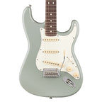 Fender Player II Stratocaster electric guitar with rosewood fingerboard and cactus gray finish, showcasing its sleek body and pickup setup.
