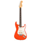 Fender Player II Stratocaster HSS electric guitar with rosewood fingerboard in rallye orange color, featuring a sleek solid body design.