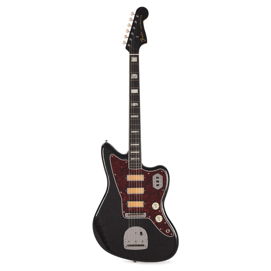 Fender Ltd Ed Gold Foil Jazzmaster Ebony FB - Black Sparkle