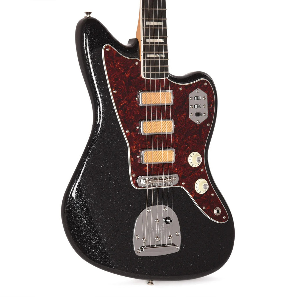 Fender Ltd Ed Gold Foil Jazzmaster Ebony FB - Black Sparkle