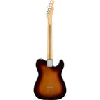 Fender Player Telecaster LH electric guitar with maple fretboard in 3-color burst finish, showcasing its sleek body and hardware.