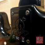 Fender Duff McKagan Deluxe P Bass in black with a rosewood fretboard, showcasing its sleek design and craftsmanship.