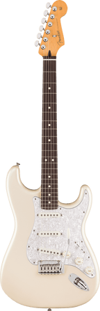 Fender Player II Modified Stratocaster electric guitar in Olympic Pearl with rosewood fingerboard and chrome hardware.