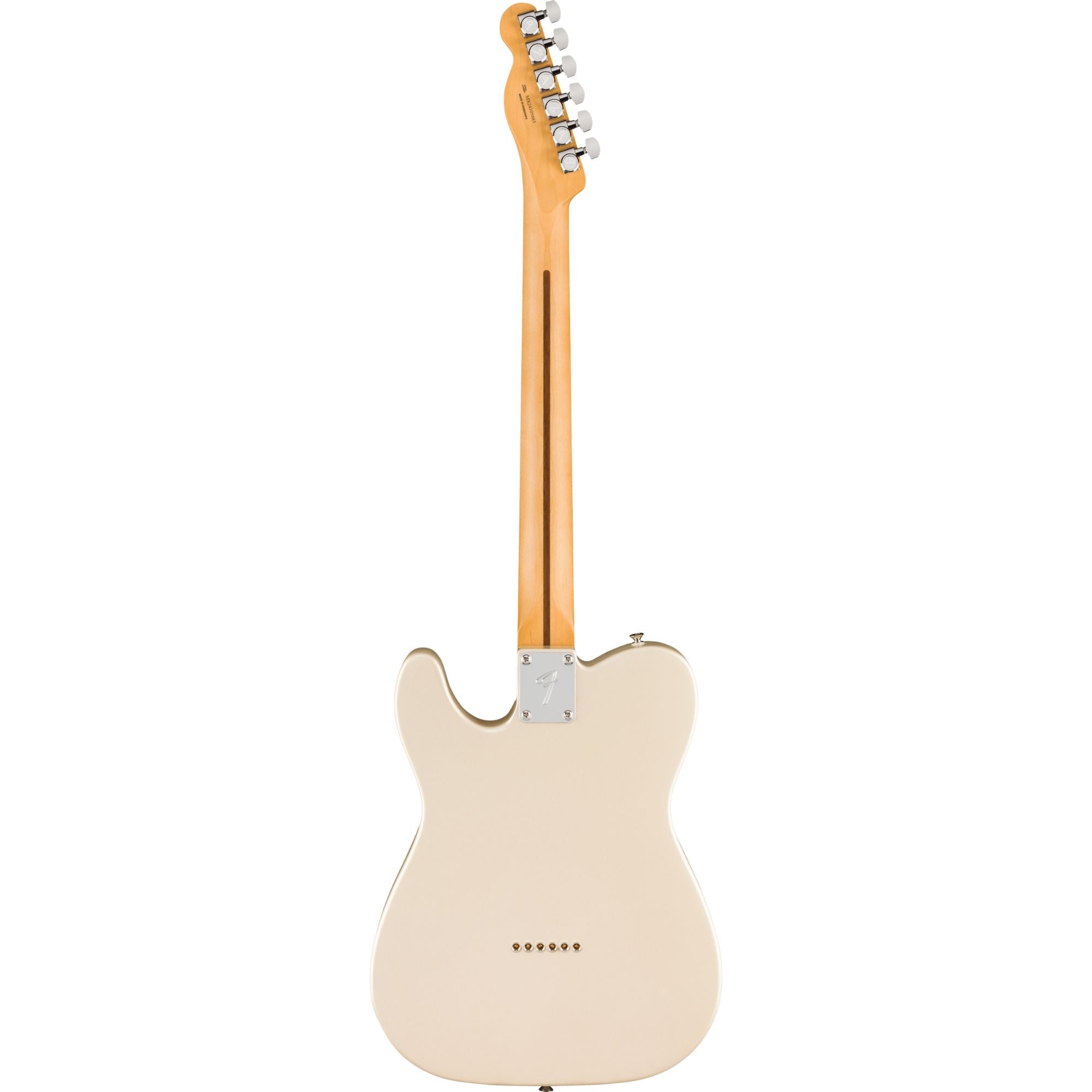 Fender Player II Modified Telecaster electric guitar with maple fretboard in Olympic Pearl finish, showcasing its sleek body and hardware.