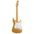 Fender Vintera III Late '50s Stratocaster electric guitar with maple fretboard in Aztec Gold finish, showcasing vintage-style design.