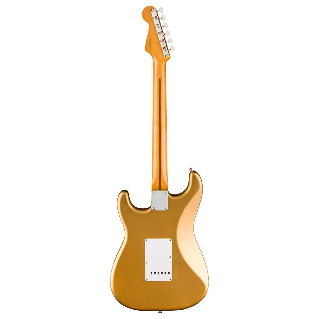 Fender Vintera III Late '50s Stratocaster electric guitar with maple fretboard in Aztec Gold finish, showcasing its vintage style and design.