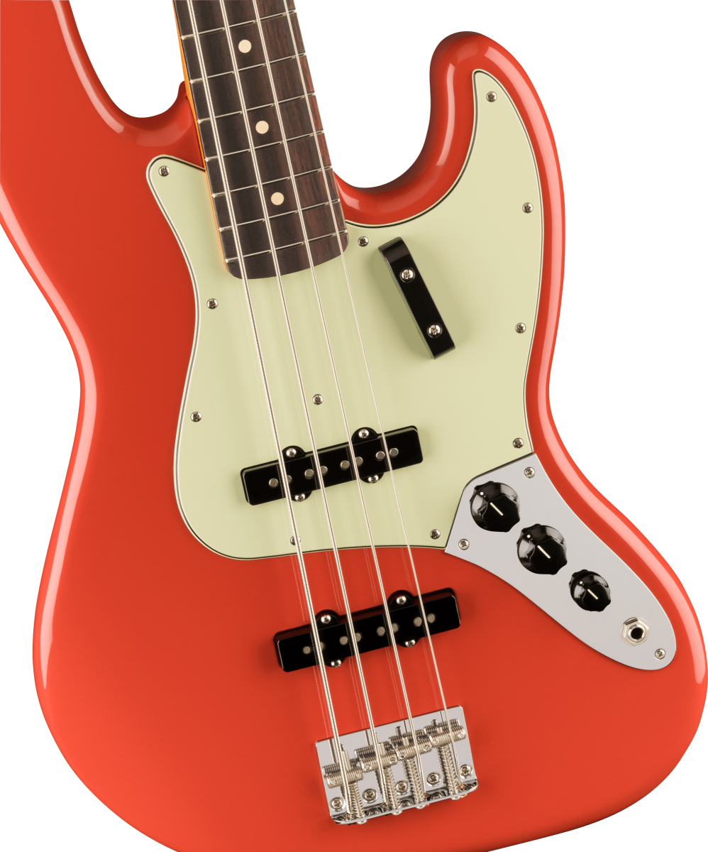 Fender Vintera II 60s Jazz Bass Guitar with Rosewood Fretboard in Fiesta Red