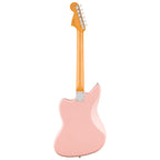Fender Vintera III Mid '60s Jaguar electric guitar with rosewood fingerboard in Shell Pink finish, vintage-style design.