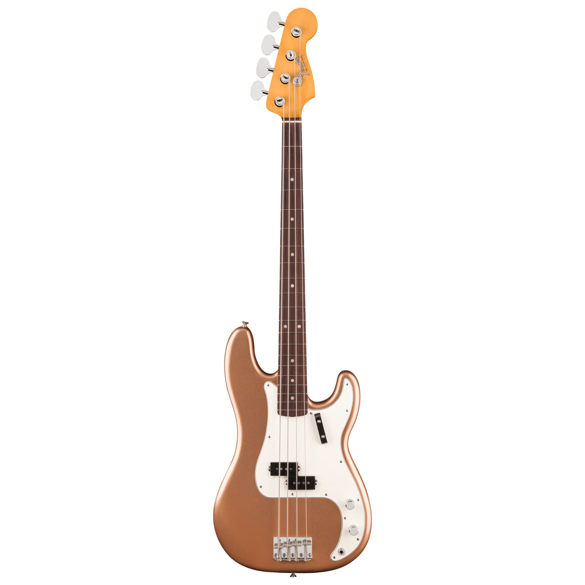 Fender Vintera III Late '60s Precision Bass with rosewood fingerboard in Firemist Gold, showcasing the classic vintage electric bass guitar.