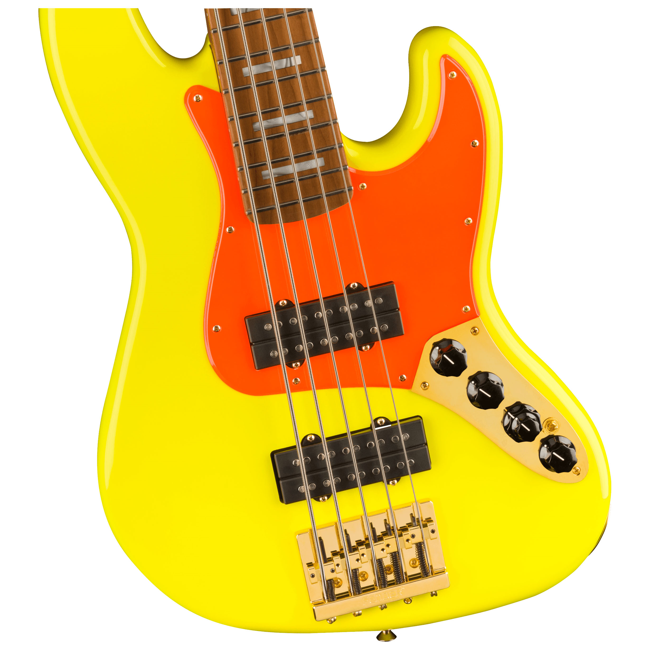 Fender MonoNeon Jazz Bass V w/Maple Fretboard - Neon Yellow