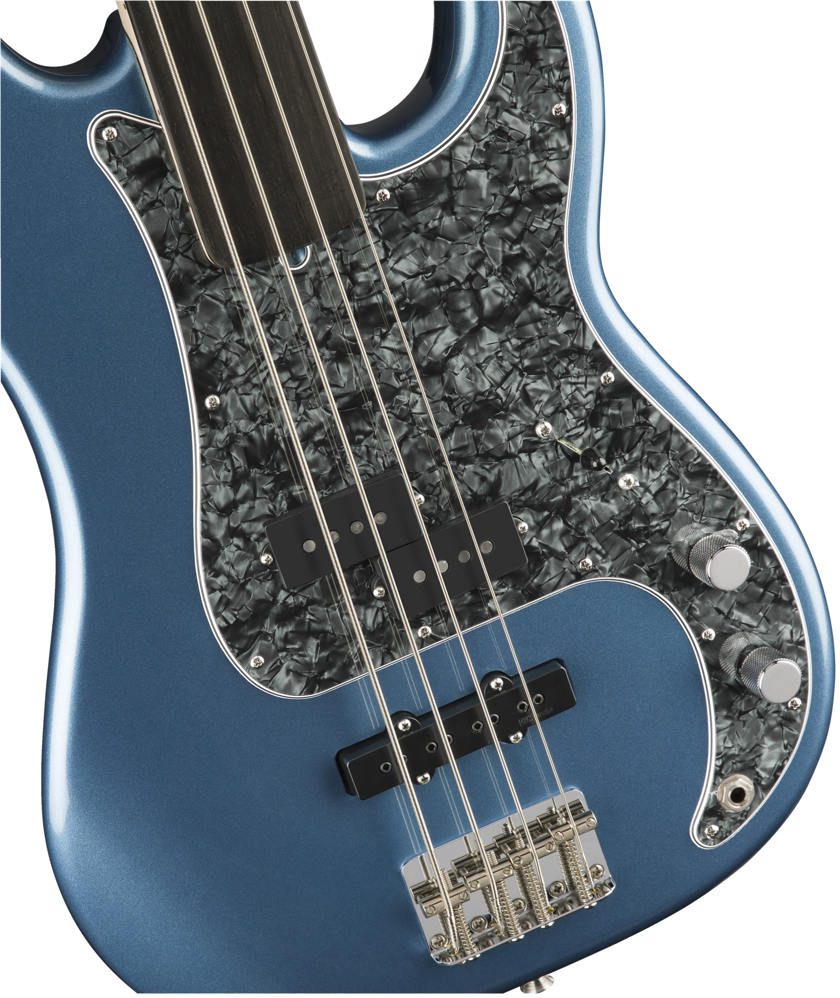 Fender Tony Franklin Fretless P Bass Guitar w/Ebony Fretboard - Lake Placid Blue