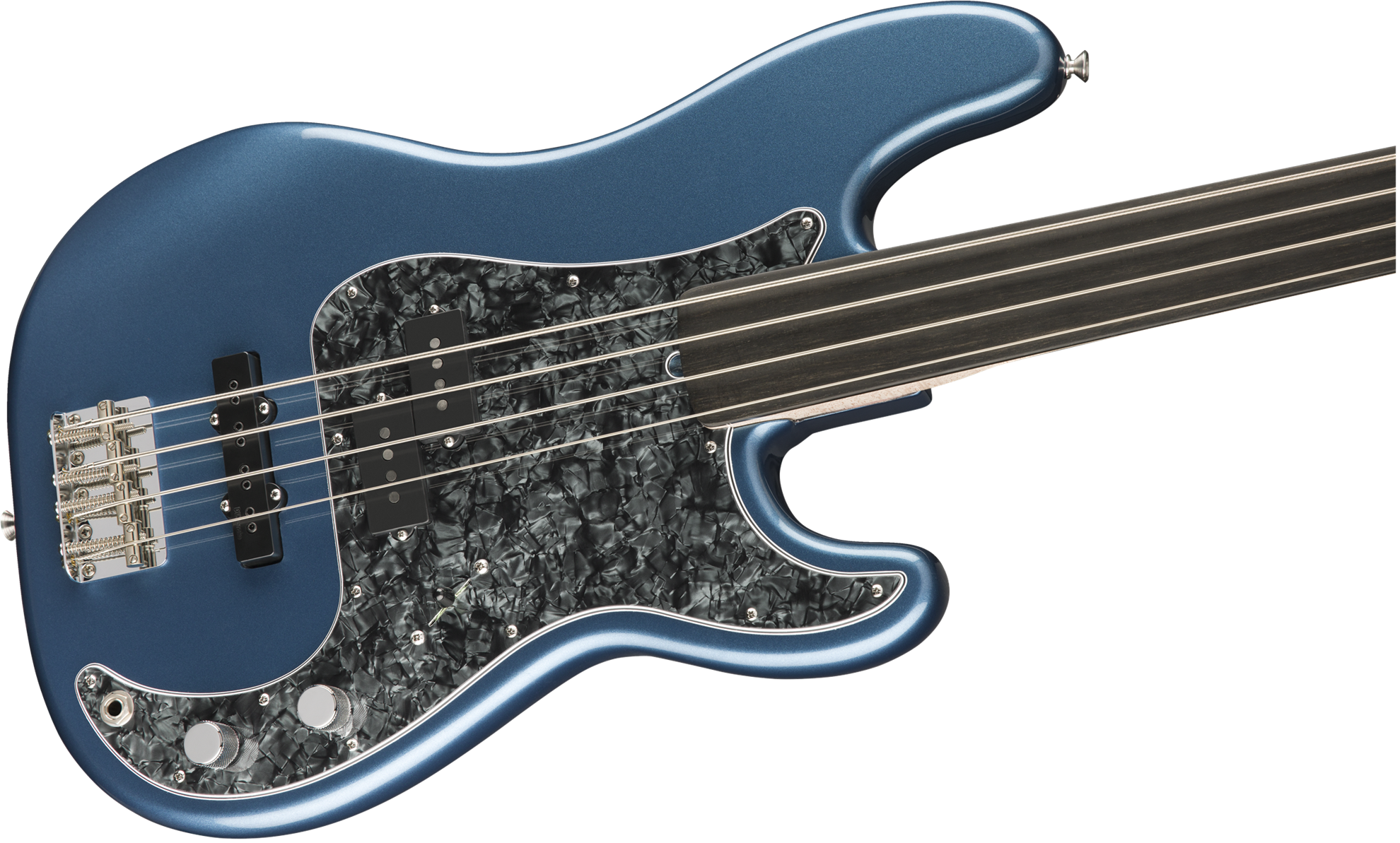 Fender Tony Franklin Fretless P Bass Guitar w/Ebony Fretboard - Lake Placid Blue