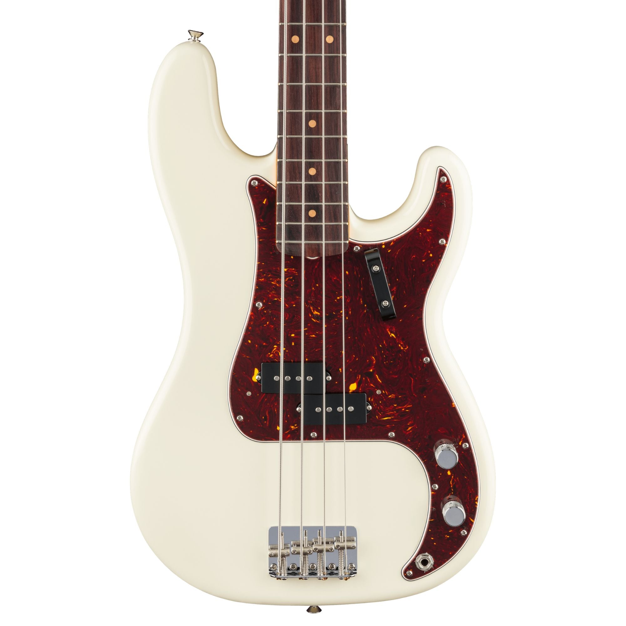Fender American Vintage II 1960 Precision Bass RW FB in Olympic White, electric bass guitar with vintage-style body and rosewood fingerboard.