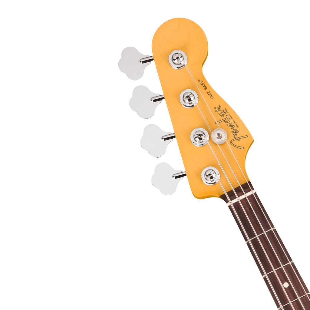 Fender American Pro Jazz Bass RW in 3-Color Sunburst finish, electric bass guitar with rosewood fingerboard and classic design.