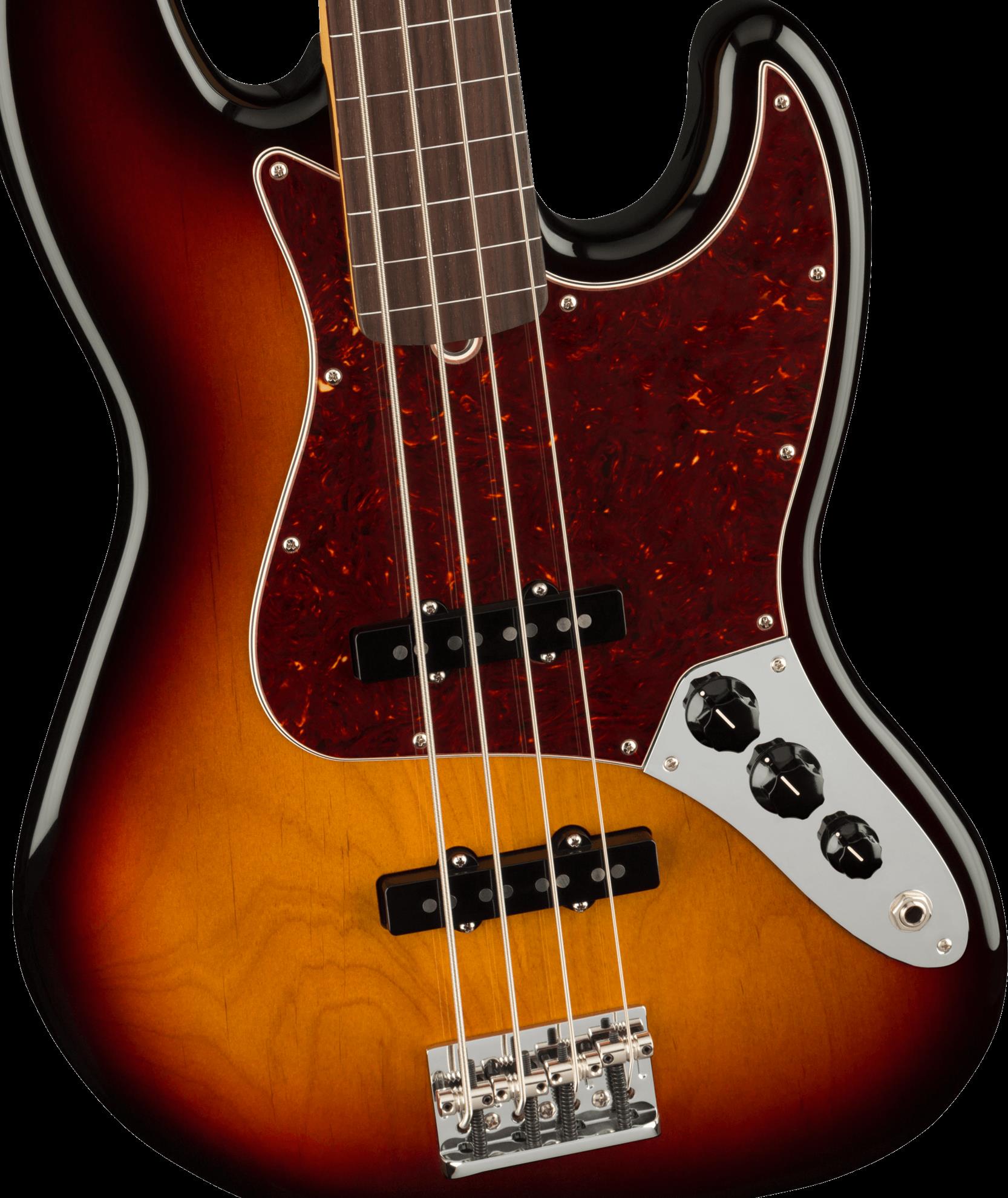 Fender American Professional II Jazz Fretless Bass Guitar w/Rosewood Fretboard - 3 Colour Burst