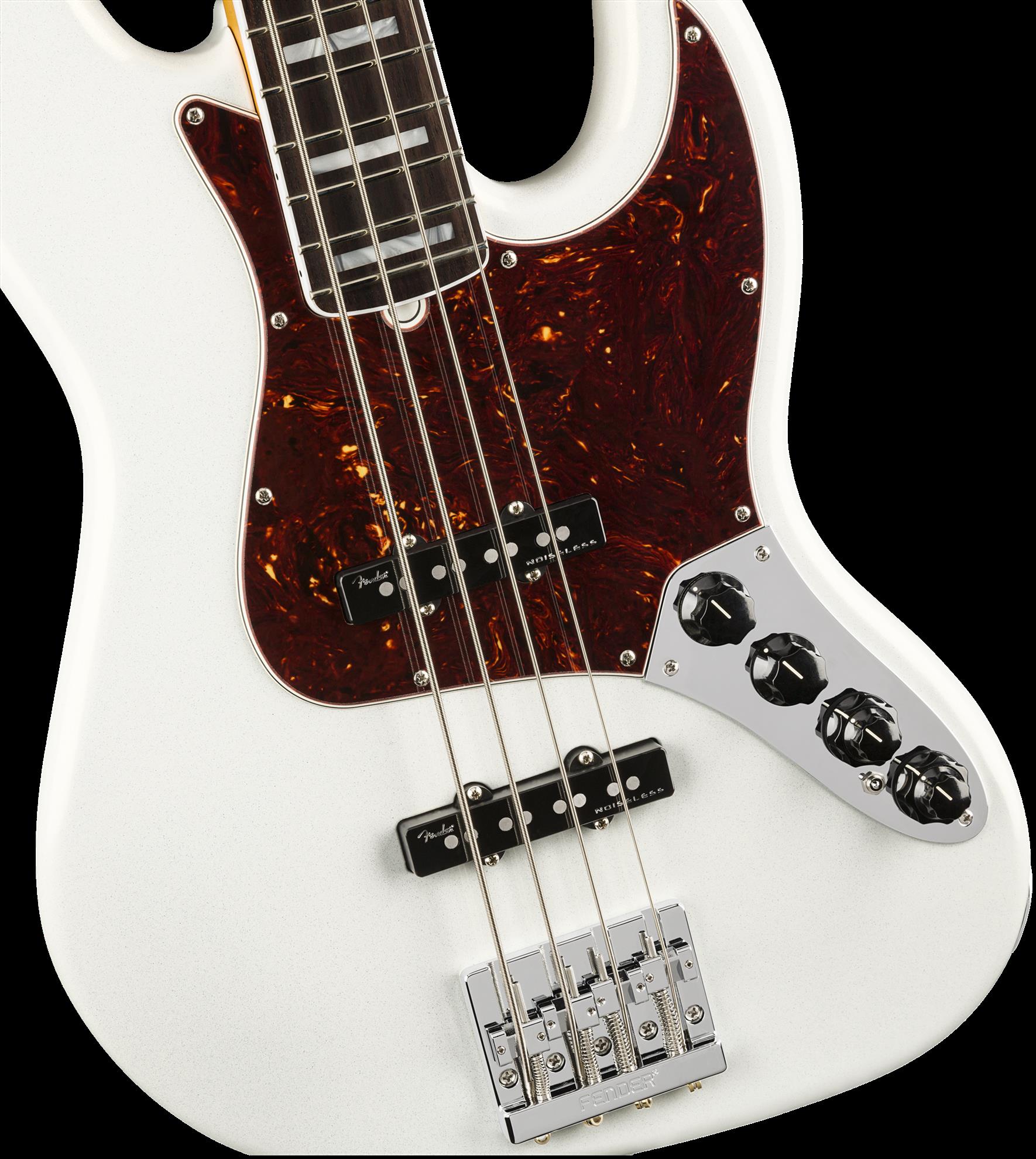 Fender American Ultra Jazz Bass Guitar w/Rosewood Fretboard - Arctic Pearl