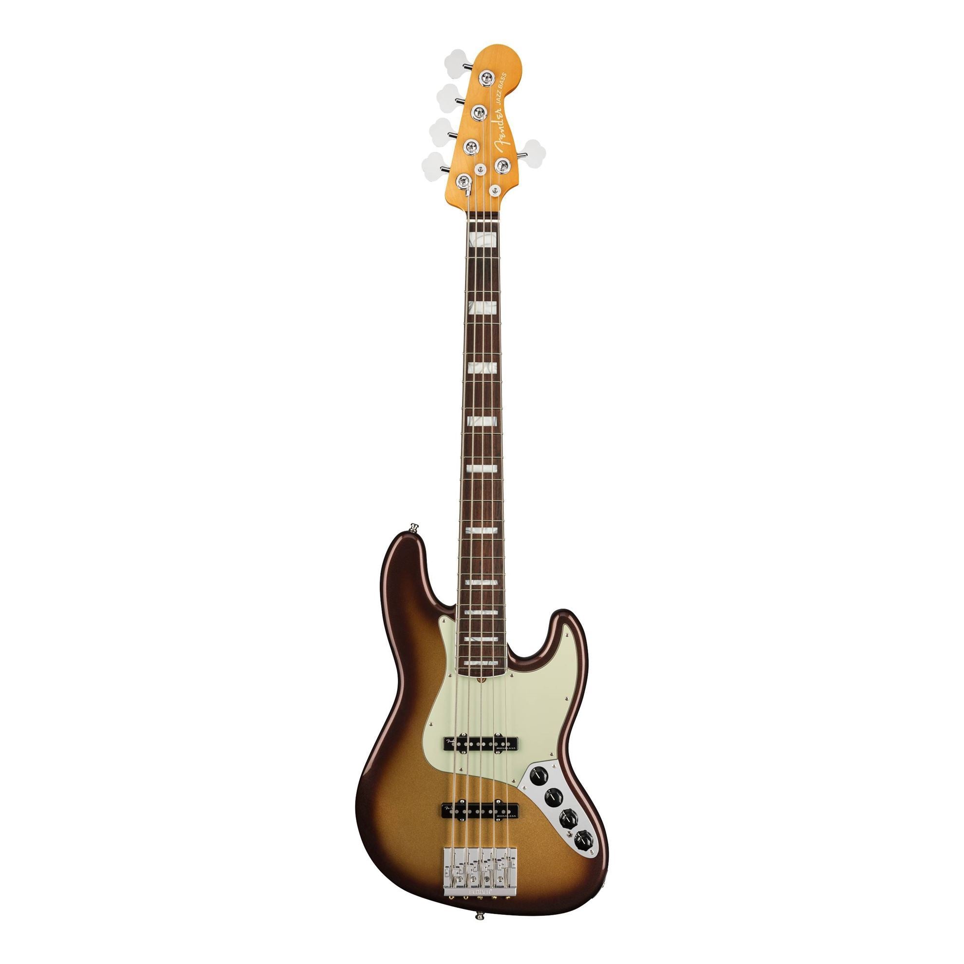 Fender American Ultra Jazz Bass Guitar V w/Rosewood Fretboard - Mocha Burst