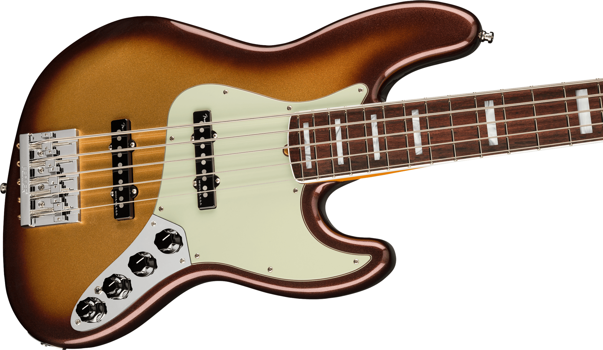 Fender American Ultra Jazz Bass Guitar V w/Rosewood Fretboard - Mocha Burst