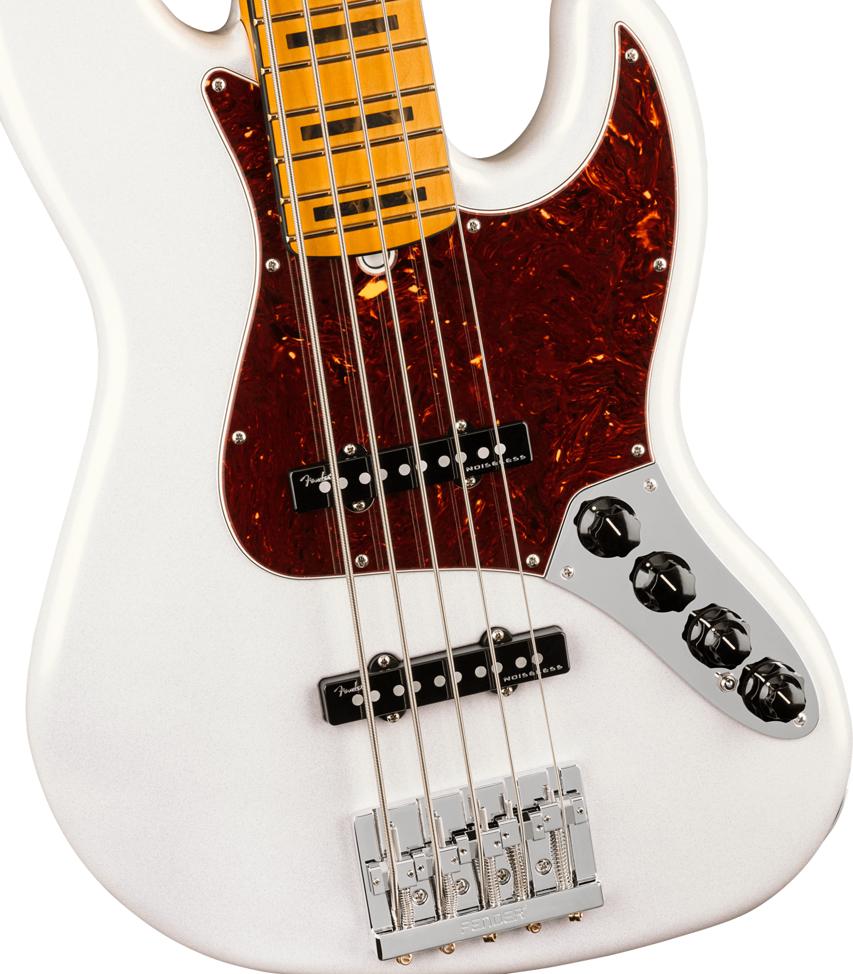 Fender American Ultra Jazz Bass Guitar V w/Maple Fretboard - Arctic Pearl