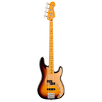 Fender American Ultra II Precision Bass with maple fretboard in Ultraburst finish, showcasing its sleek body and hardware details.