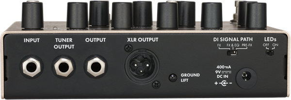 Fender Downtown Express Bass Multi Effect Pedal with control knobs and input/output jacks, designed for bass guitar effects.