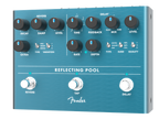 Fender Reflecting Pool Delay and Reverb guitar effect pedal with knobs and input/output jacks, used for sound modulation.