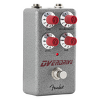 Fender Hammertone Overdrive guitar effect pedal with metal enclosure and control knobs for tone and gain adjustment.
