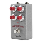 Fender Hammertone Overdrive guitar effect pedal with metal enclosure and control knobs for tone and gain adjustments.