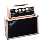Fender Mini Tonemaster guitar amplifier in tan and brown with control knobs and vintage design, ideal for practice and small performances.