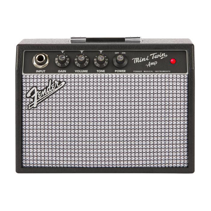 Fender Mini 65 Twin Amp Combo Guitar Amplifier showing control knobs and vintage-style design.