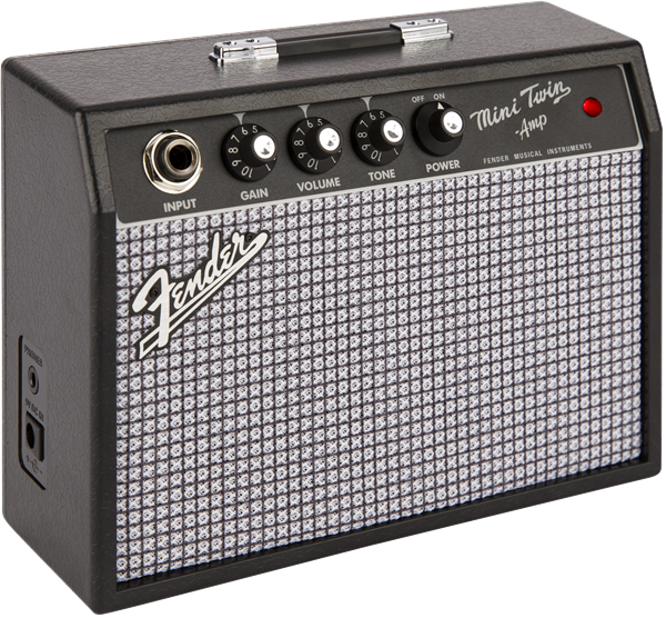 Fender Mini 65 Twin Amp Combo Guitar Amplifier with vintage-style control panel and compact design.