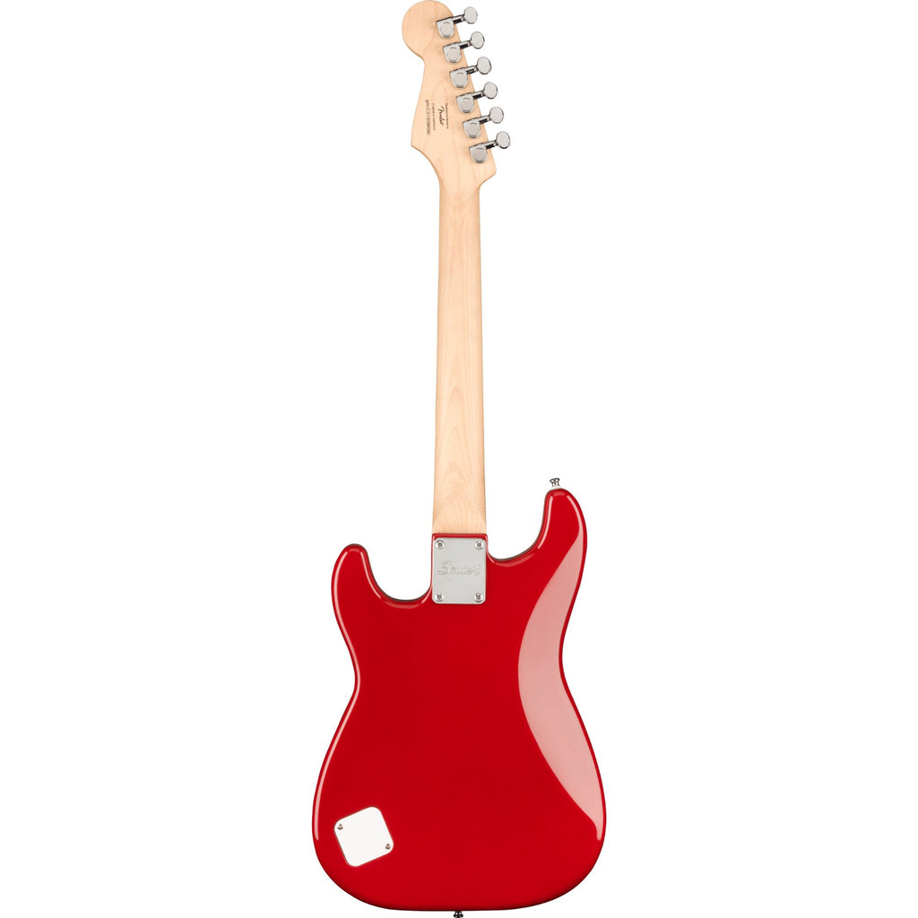 Fender Squier Mini Stratocaster electric guitar with Dakota Red finish and laurel fretboard, compact and stylish for players.